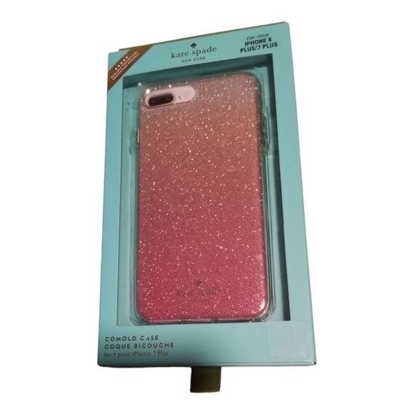 Kate Spade Pink Glitter Ombre Comold Case IPhone 8 Plus/7 Plus - Picture 5 of 6